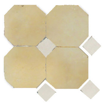 Mosaic House Moroccan tile Kora MJD 11-1 Beige White  zellige, mosaic, zellij, field, pattern, glaze, simple, classic, octagonal 